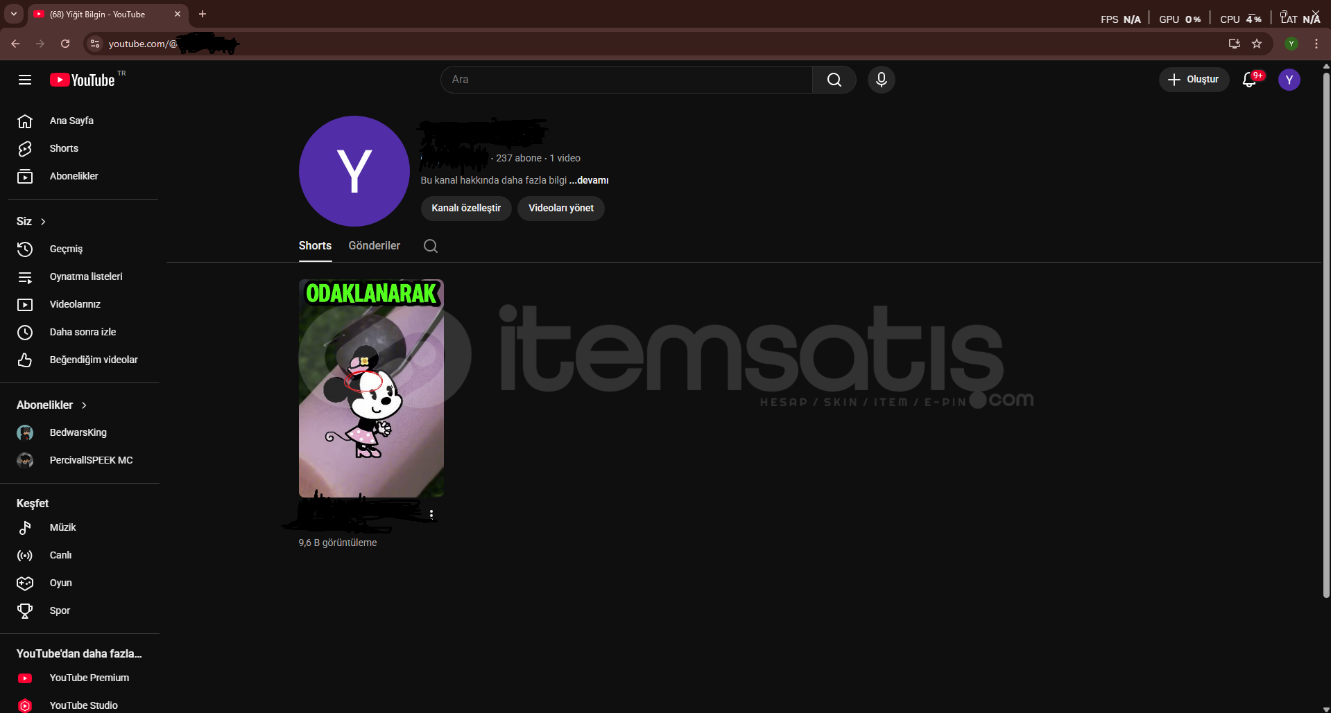 238 Gerçek Aboneli YouTube Kanalı Satılık 238 Gerçek Aboneli YouTube Kanalı Satılık