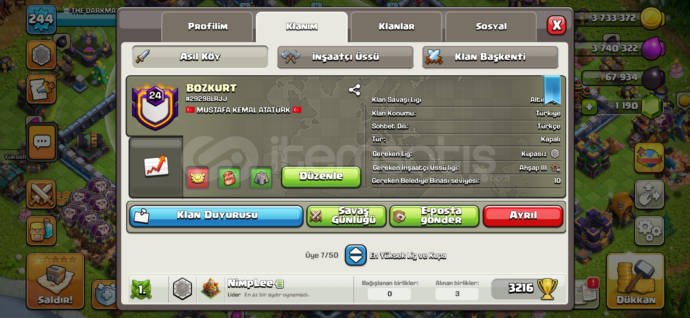 24LVL BOZKURT KLANI BAŞKENT FULL 24LVL BOZKURT KLANI BAŞKENT FULL