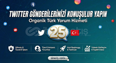 25 Adet Organik & Türk Twitter Yorum Hizmeti