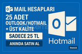 ⭐️☘️25 ADET OUTLOOK/HOTMAİL❤️SORUNSUZ❤️