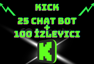 25 Chat + 100 Kick İzleyici (1 Saat) [Sorunsuz]