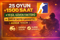 ⚡25 OYUN 1500+ SAAT CS2 STEAM HESABI⚡
