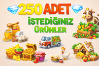 250 ADET İSTEDİĞİNİZ ÜRÜN + HAY DAY