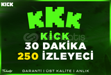 250 Aktif İzleyici | 30 Dakika | Garanti | Kick