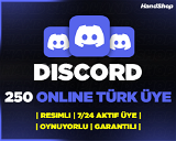 250 Discord 7/24 Aktif Türk Üye | GARANTİLİ ⭐