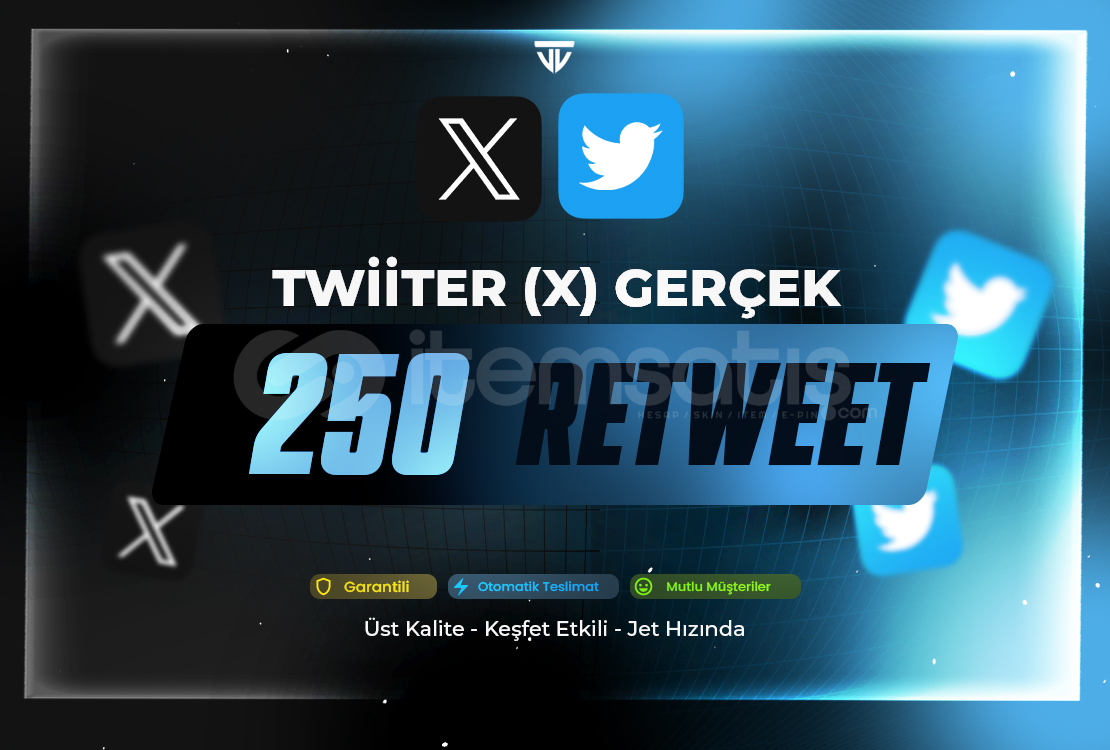 250 Gerçek Retweet | Garanti | Twitter (X) 250 Gerçek Retweet | Garanti | Twitter (X)