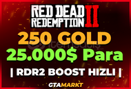 ⭐️250 Gold + 25.000$ RDR2 Online Boost⭐️
