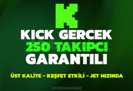 250 Kick Gerçek Takipçi - GARANTİLİ & HIZLI