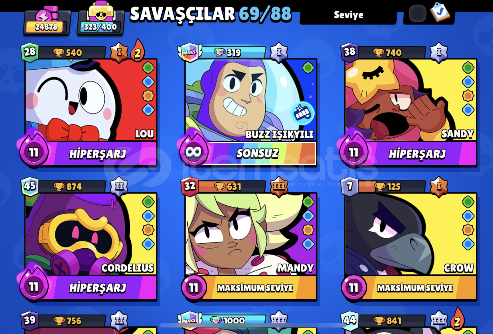 69 KARAKTER 25K EN UYGUN BRAWL STARS HESAP! 69 KARAKTER 25K EN UYGUN BRAWL STARS HESAP!