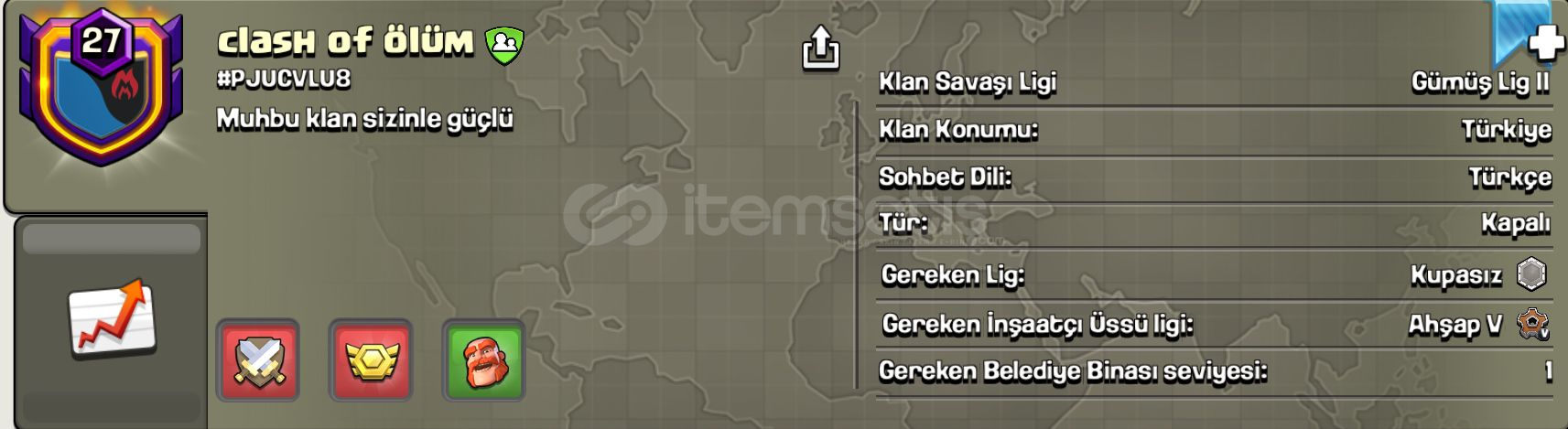 27 SEVIYE KLAN SATILIK 27 SEVIYE KLAN SATILIK