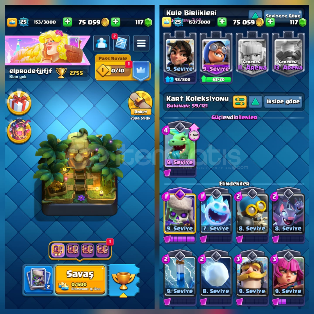 2755Kupa 59Kart 1Evrim 16İfade 1Kule İsimHakkı 2755Kupa 59Kart 1Evrim 16İfade 1Kule İsimHakkı