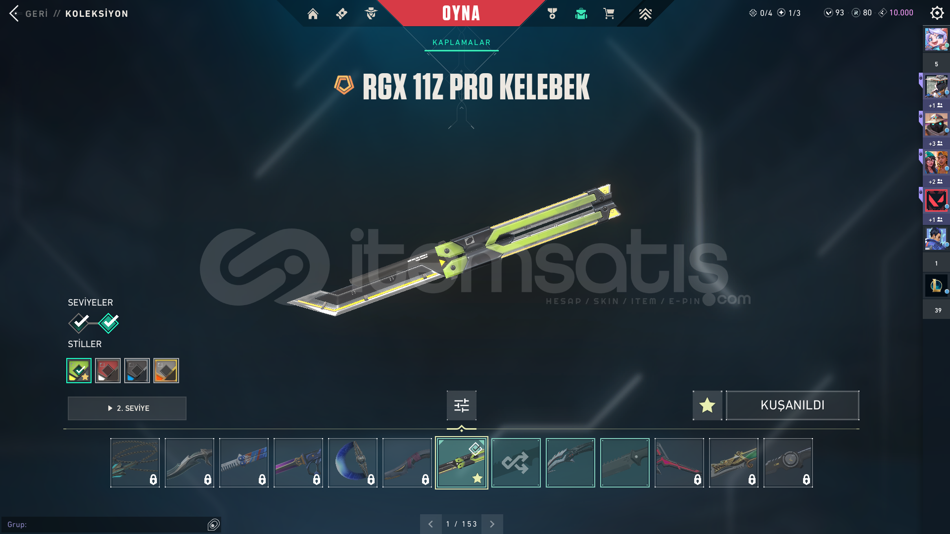 28 Skinli RGX Kelebek'li Efsane Hesap 28 Skinli RGX Kelebek'li Efsane Hesap