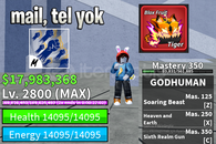 2800┃TIGER FRUIT ENVANTER┃GOD HUMAN┃HESAP