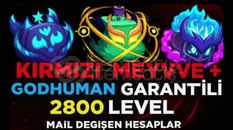2800 Level hesap 1 tane kırmızı fruit garanti 