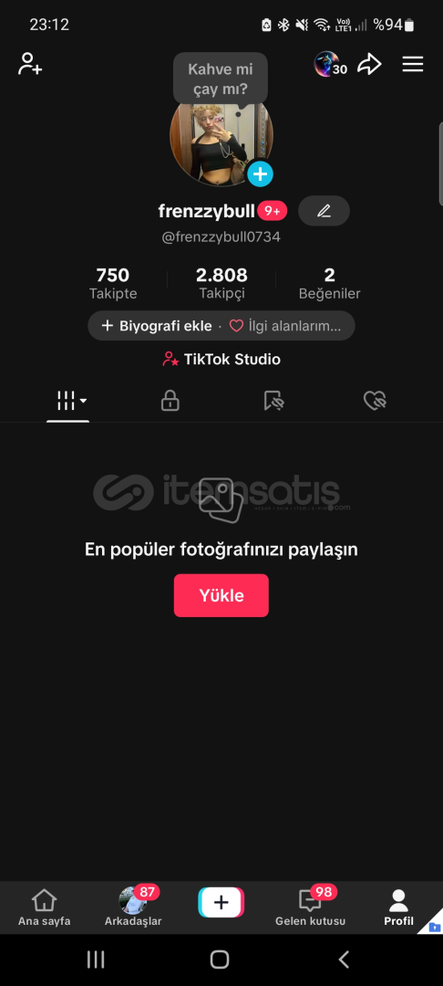 2808 TAKİPÇİLİ LİVE STÜDYOLU HESAP  2808 TAKİPÇİLİ LİVE STÜDYOLU HESAP