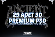29 PSD Yazı Efekti Paketi | Krom - 3D - Metal
