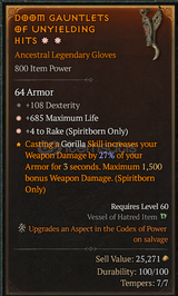 2GA 800 POWER DOOM GAUNTLETS OF UNYIELDING HITS