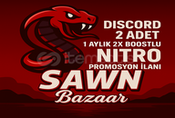 ✨ 2X 1 Aylık Nitro (2 Boost) | Uygun Fiyat