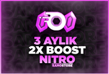 2X Boost | 3 Aylık Discord Nitro | ANLIK TESLİM