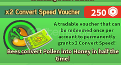 2x Convert Speed voucher Bee Swarm Simulator