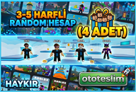3-5 HARFLİ RANDOM HESAP (4 ADET)