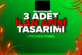 ⭐️3 ADET İLAN AFİŞİ⭐️ PROFESYONEL TASARIM 
