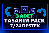 3 ADET TASARIM PACK + PHOTOSHOP CS 