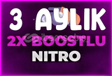 ⭐3 aylık 2x boostlu discord nitro