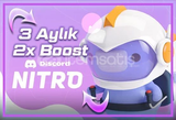 3 AYLIK 2X BOOSTLU DİSCORD NİTRO KOD (EN UCUZ!)