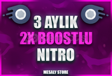 ⭐ 3 aylık 2x boostlu Nitro ⭐ Otomatik Teslimat