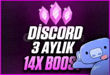 ⭐3 Aylık Discord 14x Boost ANLIK | GARANTİ ﻿⭐