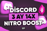 ⭐3 Aylık Discord 14x Boost Hızlı⭐