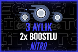 3 AYLIK Discord Nitro 2x BOOSTLU 