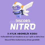 3 Aylık Discord Nitro Abonelik Kodu