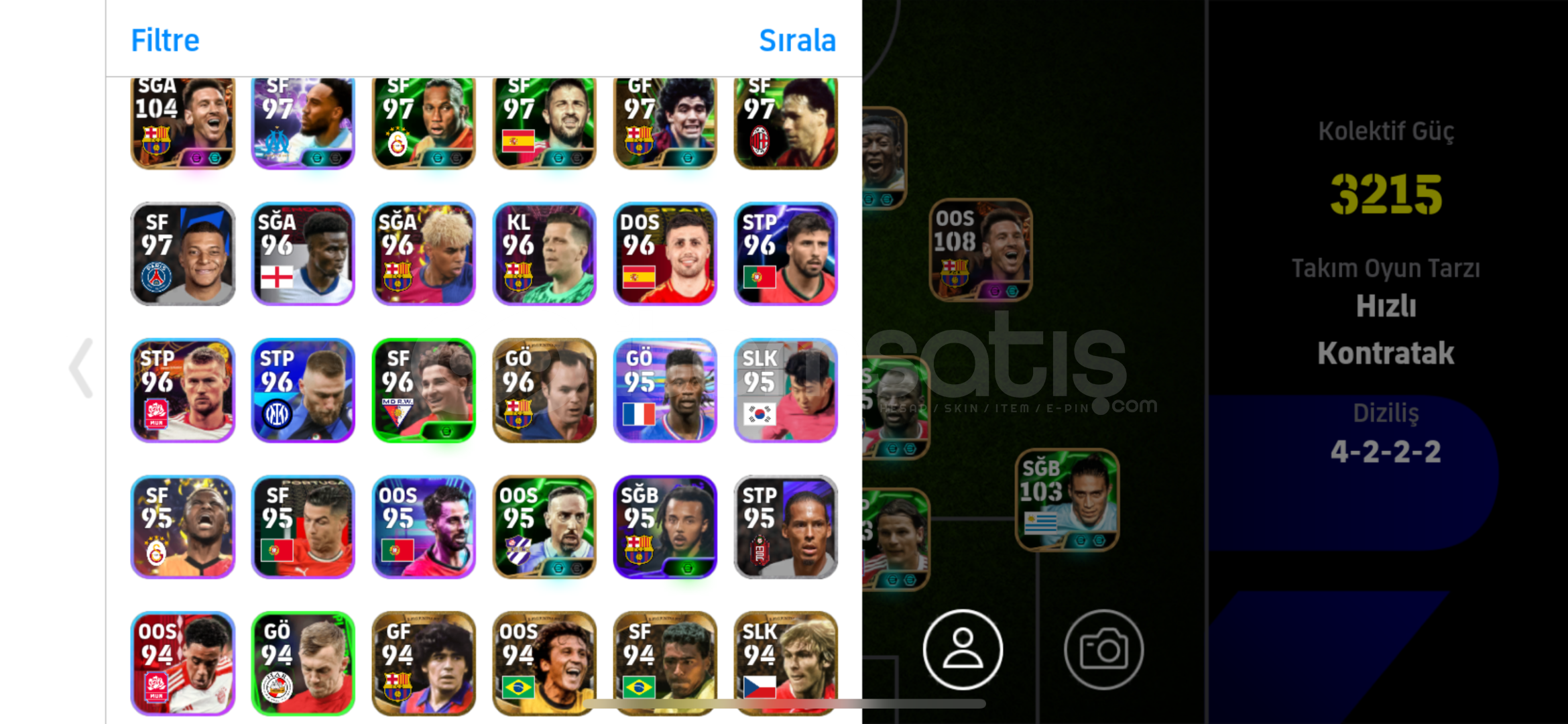 Acil satılık 3 bombacı 107 Neymar 108 messi  Acil satılık 3 bombacı 107 Neymar 108 messi