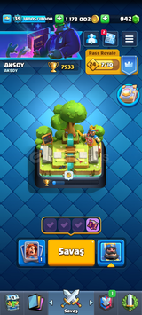 3 hesap aynı mail 7500 kupa clash Royale 