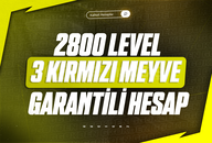 3 Kırmızı Meyve + GODHUMAN + 2800 (MAX) Level