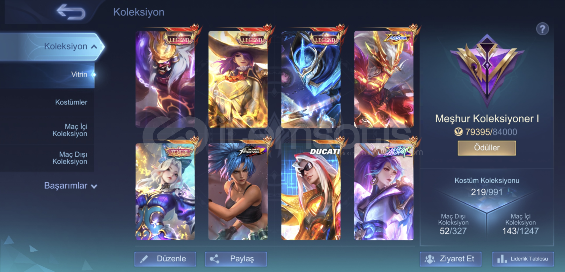 3 Legend Kostümlü Alev Taçlı Dolu Dolu Hesap 3 Legend Kostümlü Alev Taçlı Dolu Dolu Hesap