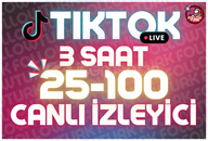 ⭐ 3 Saat 25-100 Tiktok Canlı İzleyici ⭐