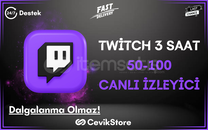 ⭐3 Saat 50-100 Twitch Canlı İzleyici⭐