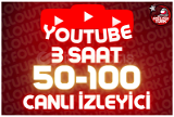 ⭐ 3 Saat 50-100 Youtube Canlı İzleyici ⭐