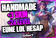 +3 Skinli +24 Level Mail Onaysız EUNE LoL Hesap