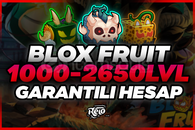 Blox Fruit 1000-2650LVL GARANTİLİ RANDOM