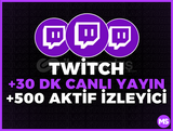 30 Dakika Twitch 500 Canlı Yayın İzleyicisi