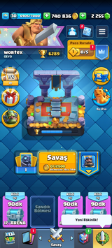 30 seviye clash royale hesabı 6289 kupa