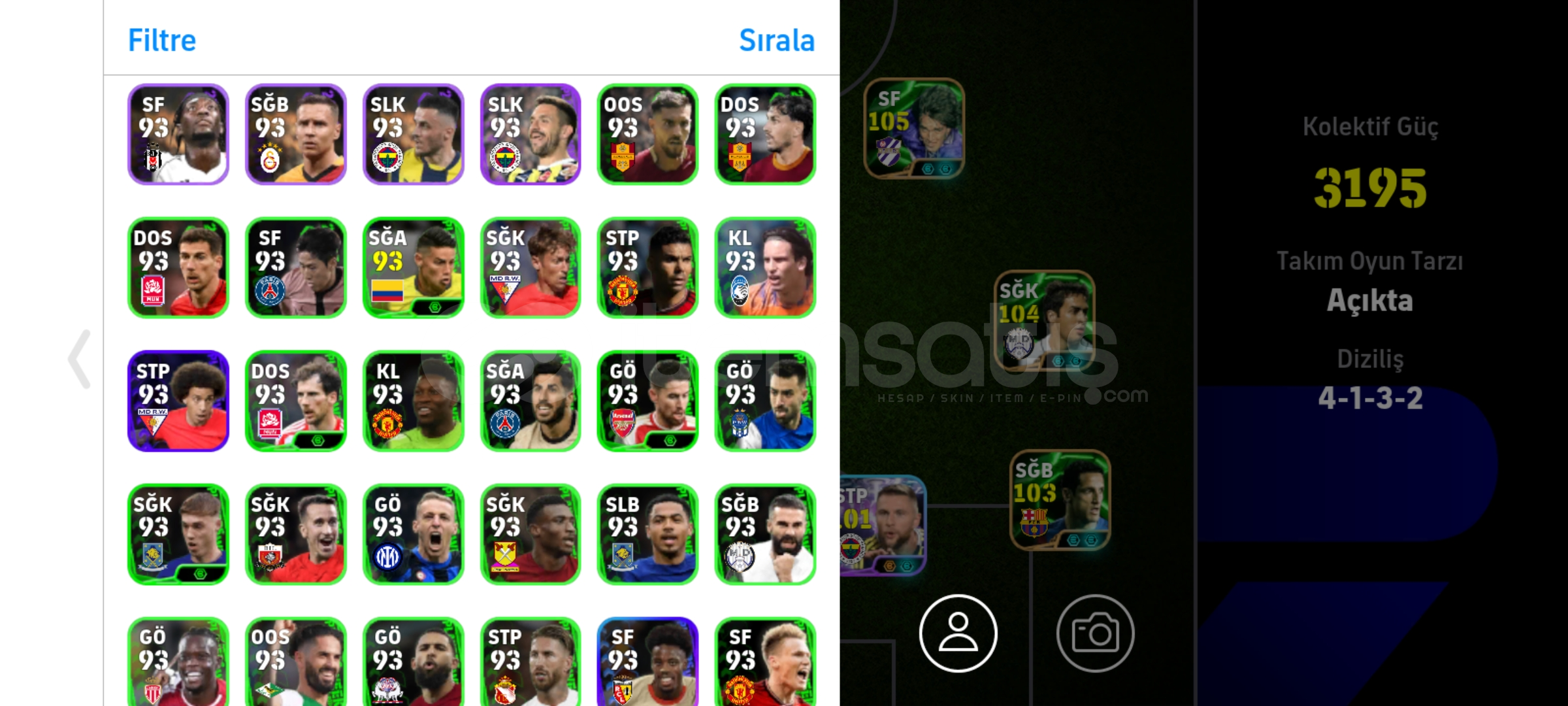 300+ OYUNCULU PES HESABI kg 3195+