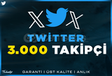 3.000 Twitter Takipçi | Garanti | #1