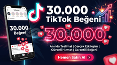 30.000 TİKTOK BEĞENİ [♻️ 30 GÜN REFİLL]