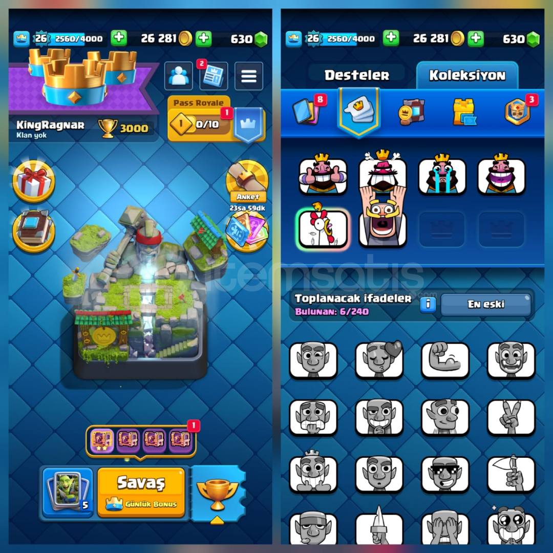 3000Kupa 79Kart 6İfade 630Elmas 3000Kupa 79Kart 6İfade 630Elmas