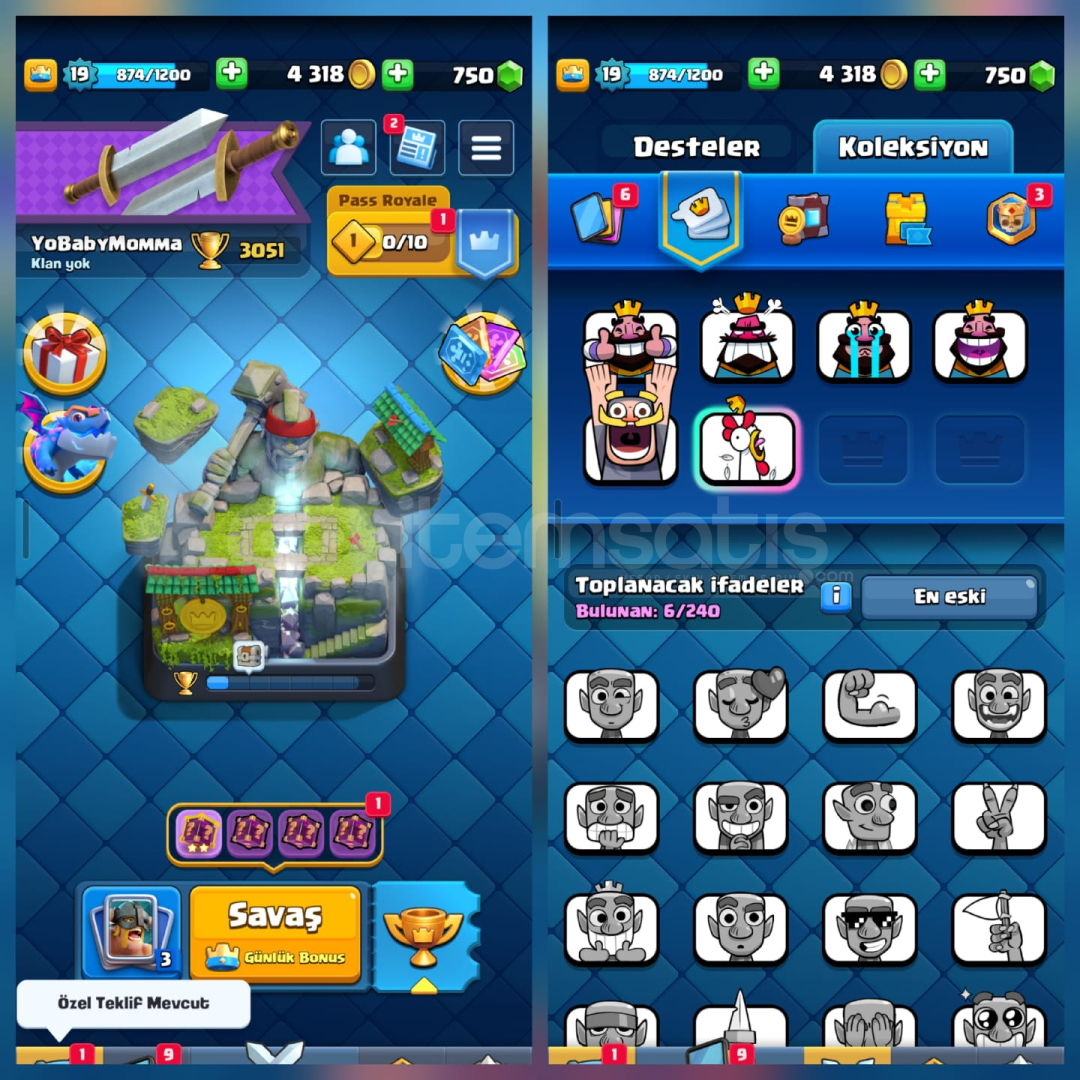 3051Kupa+80Kart+6İfade+750Elmas+İsimHakkı 3051Kupa+80Kart+6İfade+750Elmas+İsimHakkı